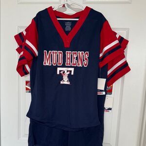 Girls Mud Hens Baseball Jersey - Red and Blue various sizes NWT